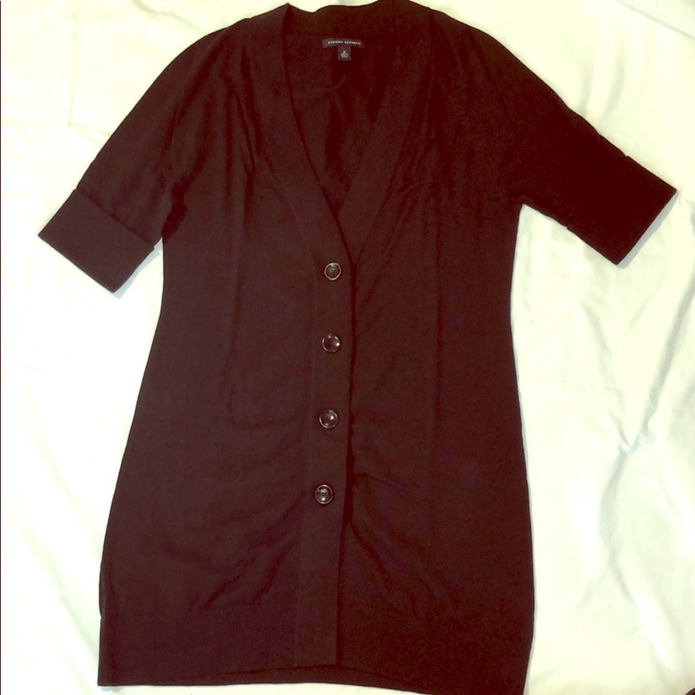 Banana Republic Tunic Length Cardigan Black Medium
